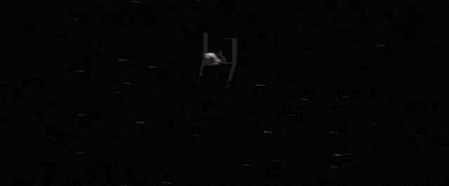 a model of a star destroyer is flying through the night sky