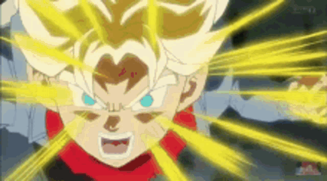 a close up of a person 's face with a yellow light coming out of it .