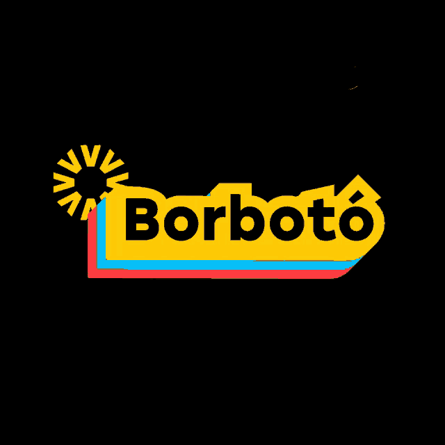 a colorful logo for borboto with a sun in the middle