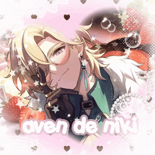 a picture of a man with the name aven de niki on it