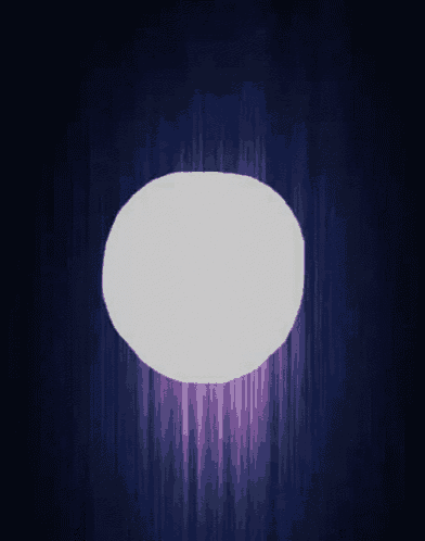 a white circle on a dark blue background with purple lines