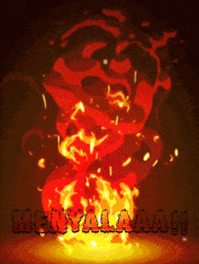 a cartoon drawing of a fire with the words wenyallaaa written on it