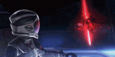 a cartoon character with a helmet with a red circle in the middle