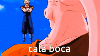 a cartoon character with the words cala boca written on the bottom