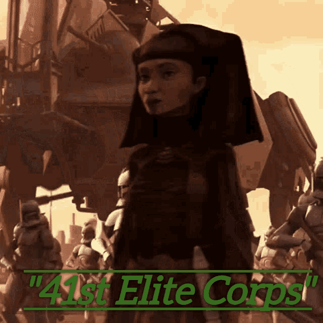 a picture of a woman with the words 41st elite corps