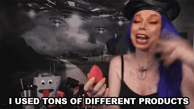 I Used Tons Of Different Products A Ton Of Products GIF - I Used Tons Of Different Products A Ton Of Products Beauty Blender GIFs