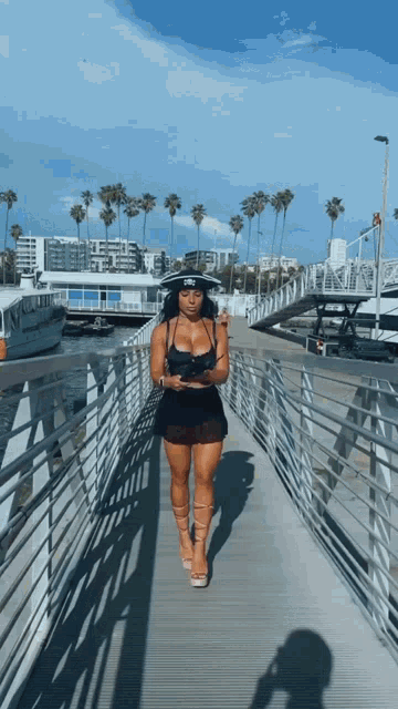 a woman wearing a hat that says sb on it