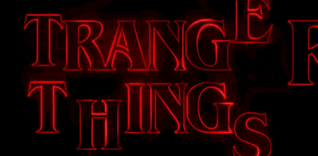 a red background with the words stranger things written on it