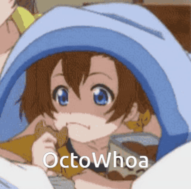 a picture of a child with the words octowhoa on the bottom right