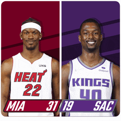 Miami Heat (31) Vs. Sacramento Kings (19) First-second Period Break GIF - Nba Basketball Nba 2021 GIFs