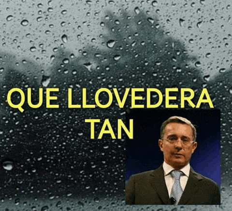 a picture of a man in a suit and tie with the words que llovera tan below him