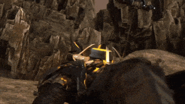 a robot is surrounded by a bunch of robots