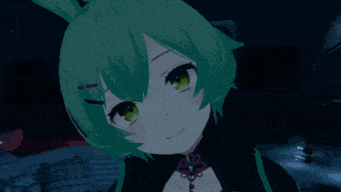 a close up of a girl 's green eye