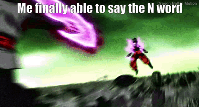 a picture of a cartoon character with the words me finally able to say the n word