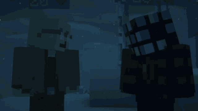 two minecraft characters are standing next to each other with the words we 're on top