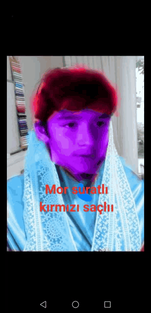 a picture of a person with purple hair and the words mor surati