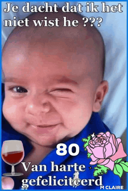 a baby is making a funny face with the number 80 on the bottom