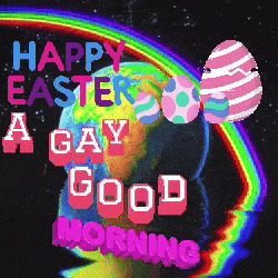happy easter a gay good morning greeting card