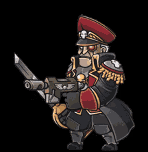 a cartoon drawing of a soldier holding a gun