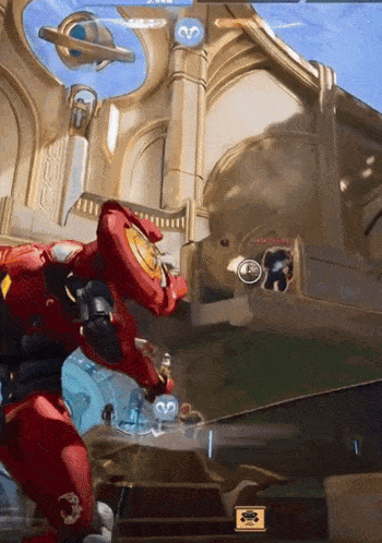 a robot in a video game with the number 3 in the corner