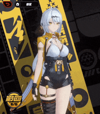 a screenshot of a video game shows a character with a 1/6 score