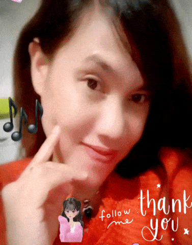 a woman 's face is shown with the words thank you written below her