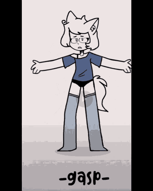 a cartoon drawing of a girl with the word gasp written below her