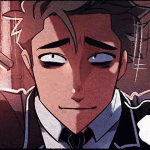 a cartoon of a man in a suit and tie making a sad face