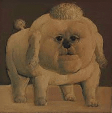 a painting of a dog that looks like a lion .