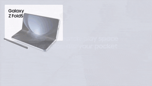 an advertisement for a galaxy z fold 5 shows the specifications of the phone