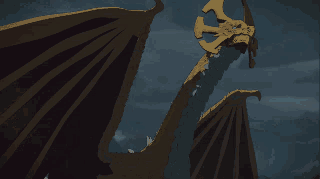 a drawing of a dragon with a blue eye and teeth
