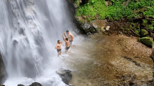 Stoicho Waterfall Happy GIF - Stoicho Waterfall Happy Swim GIFs