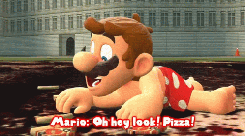 Smg4 Mario GIF - Smg4 Mario Oh Hey Look Pizza GIFs