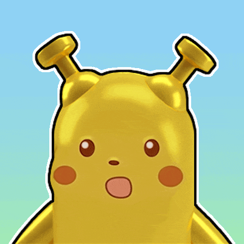a yellow cartoon character with a surprised expression on its face