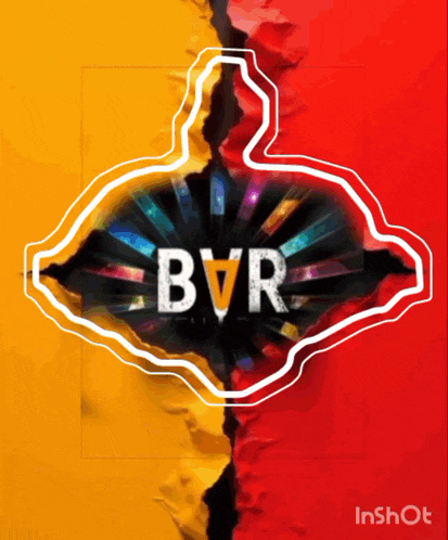 a logo for bvr is shown on a yellow and red background