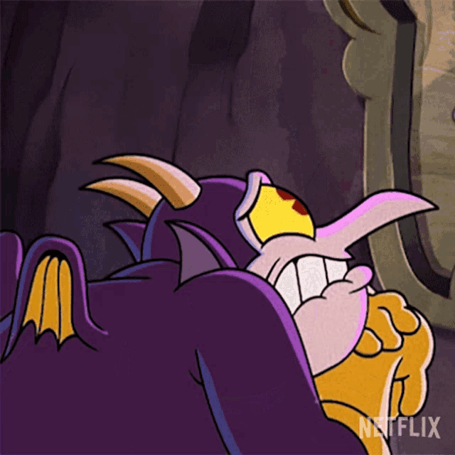 a cartoon character from netflix is making a scary face