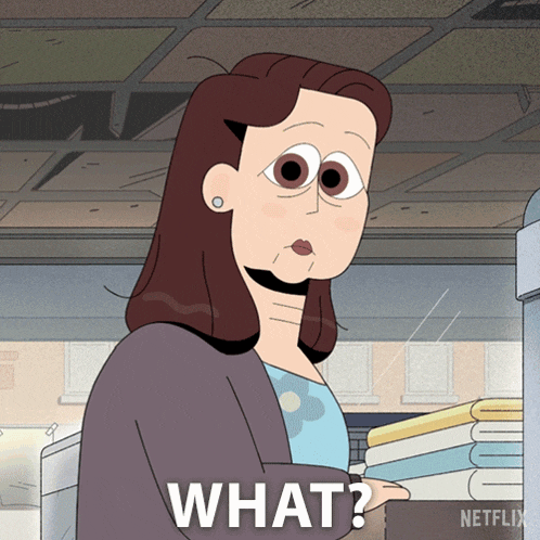 a cartoon of a woman holding a stack of towels with the words what written below her