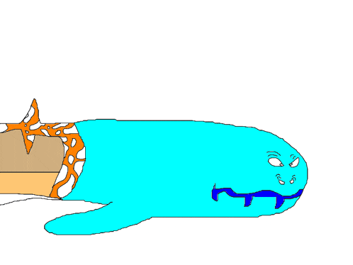 a blue whale with a starfish on its tail