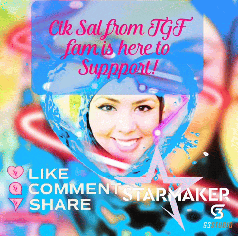 a poster with a picture of a woman and the words " cik sal from tgf fam is here to support "