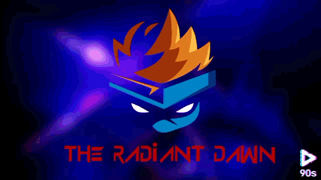 a poster for the radiant dawn 90s shows a cartoon character