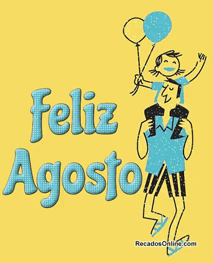 a yellow background with the words feliz agosto written in blue