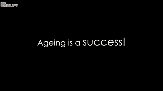 a black background with the words ageing is a success in white letters