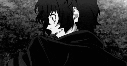 a black and white drawing of a boy with a hood on his back .