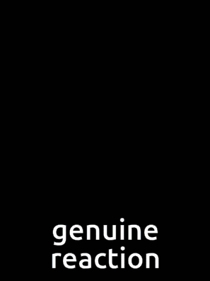 a young man wearing glasses and a white shirt with the words " genuine reaction " below him