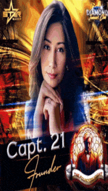 a picture of a woman with the name capt 21 founder on the bottom
