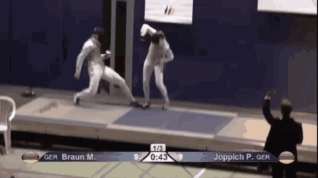 a fencing match between joppich and braun