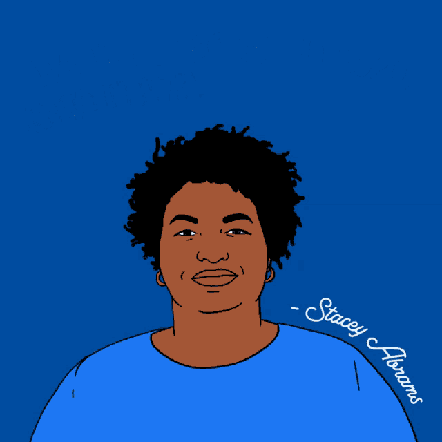 a cartoon of a woman with the words " we won georgia in 2020 and we 'll win it again in 2021 "