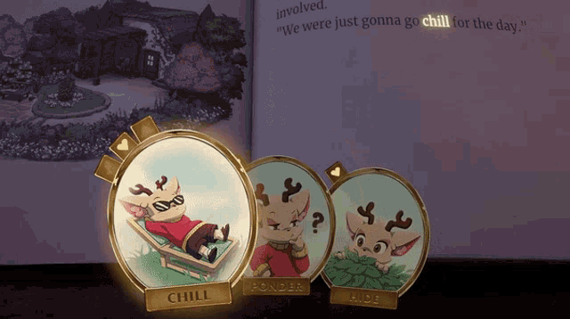 a book is open to a page that says " we were just gonna go chill for the day " on it