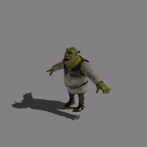 shrek is surrounded by a cloud of smoke coming out of his arms