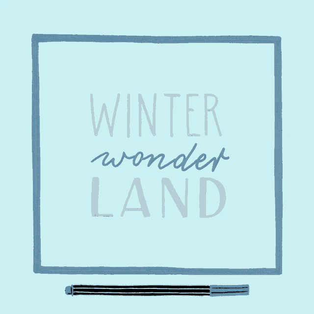 a blue board with snowflakes and the words winter wonderland on it